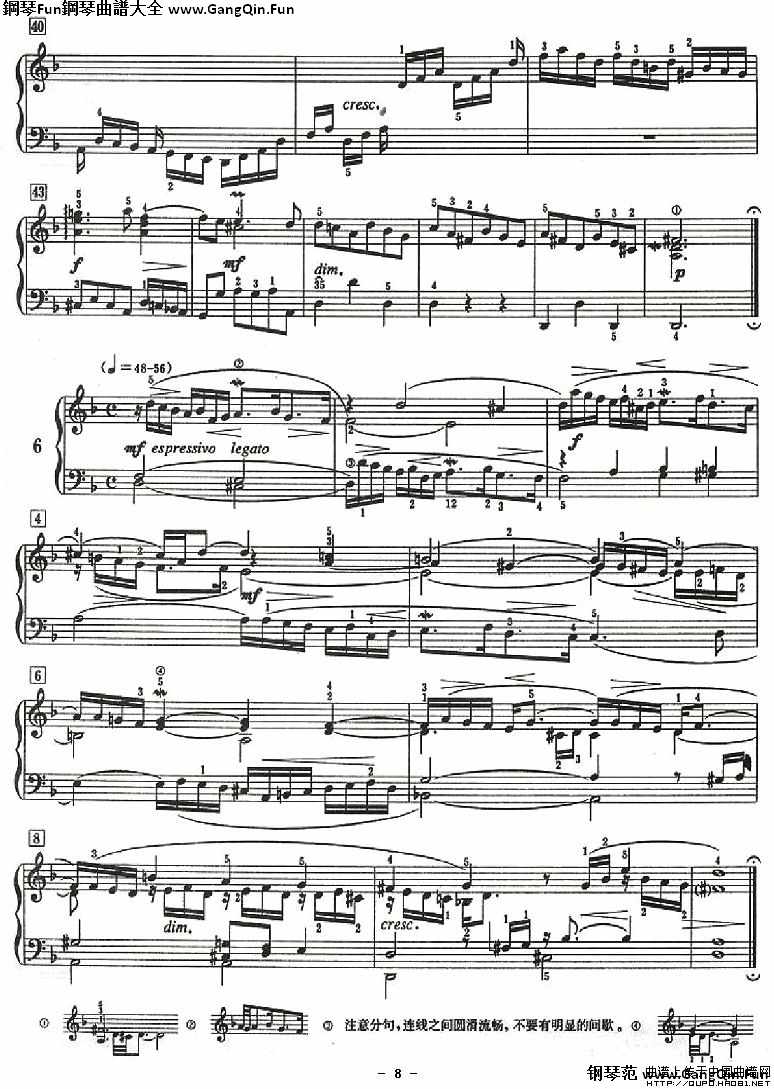 十二首小前奏曲（為初學者而作的練習曲）P8鋼琴譜