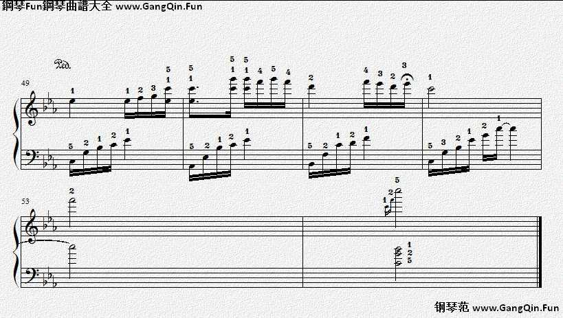 夜的鋼琴曲五指法版簡譜