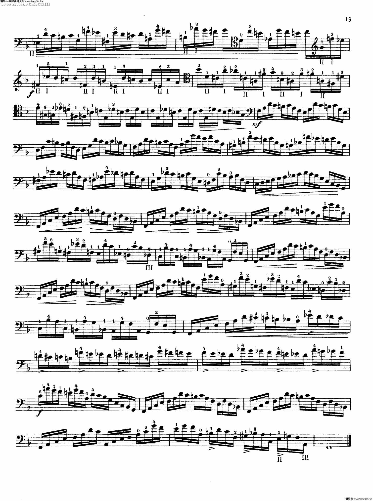 波泊爾大提琴高級練習曲之六簡譜