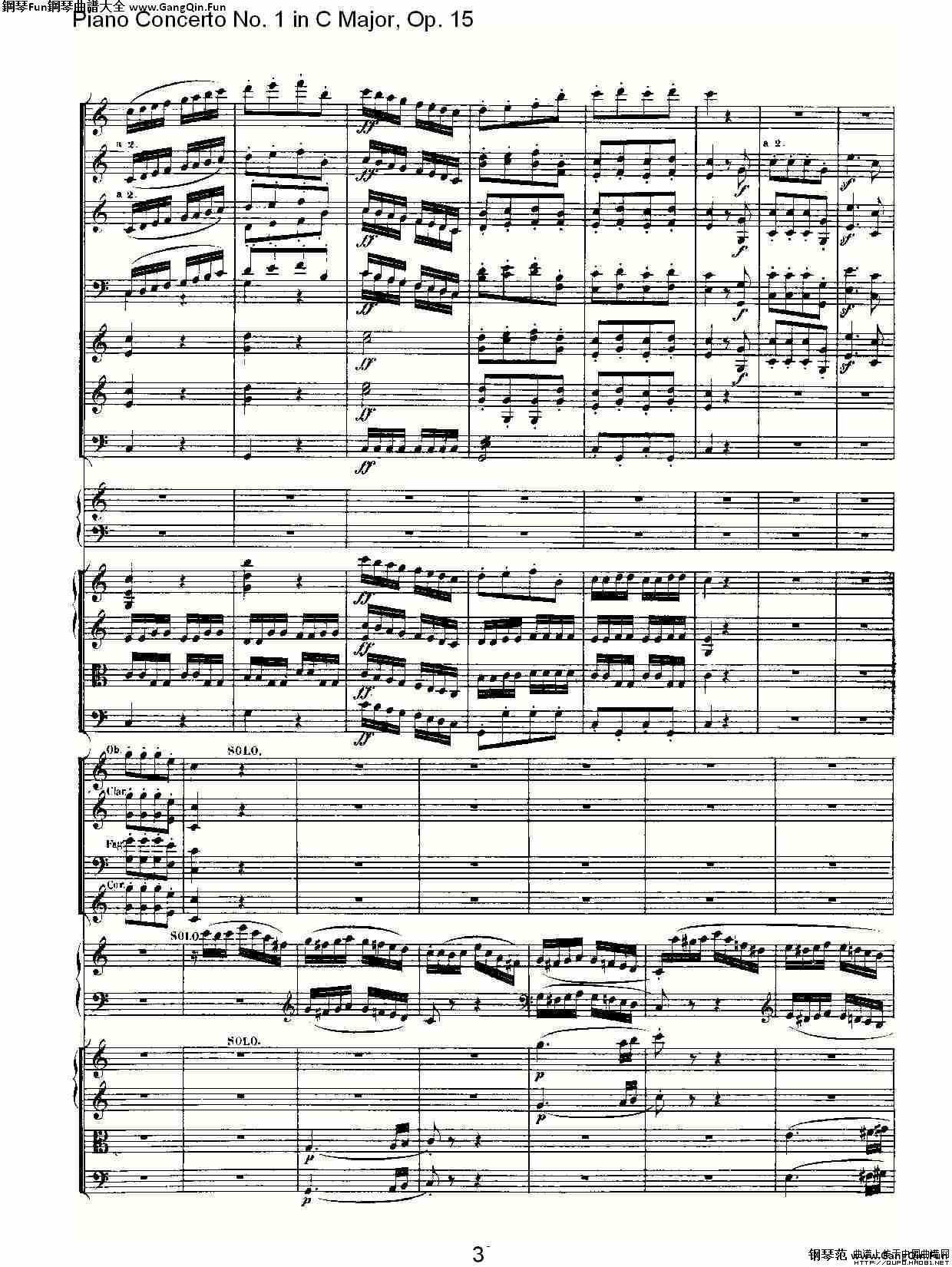 C大調鋼琴第一協奏曲 Op.15 第三樂章_簡譜