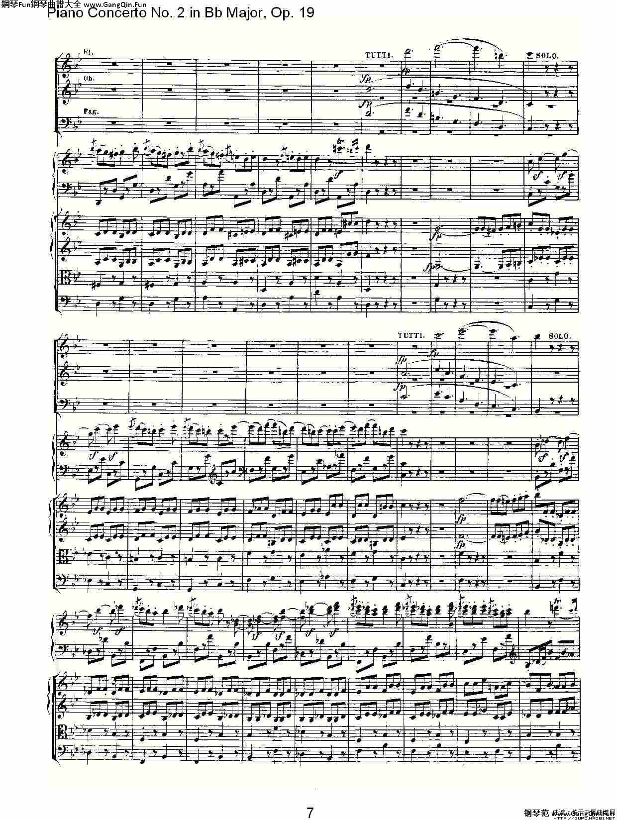 Bb大調鋼琴第二協奏曲 Op. 19 第三樂章_簡譜