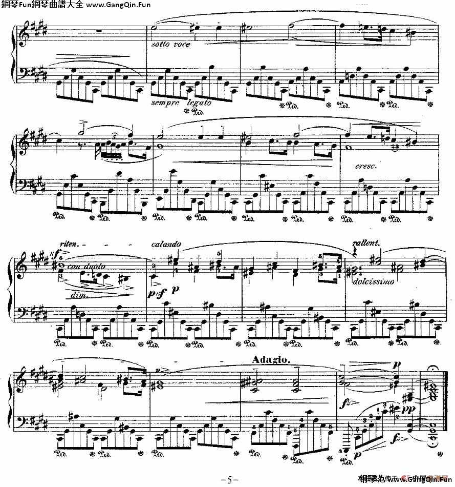 升C大調夜曲Op.27-1（Deux  Nocturnes）_簡譜