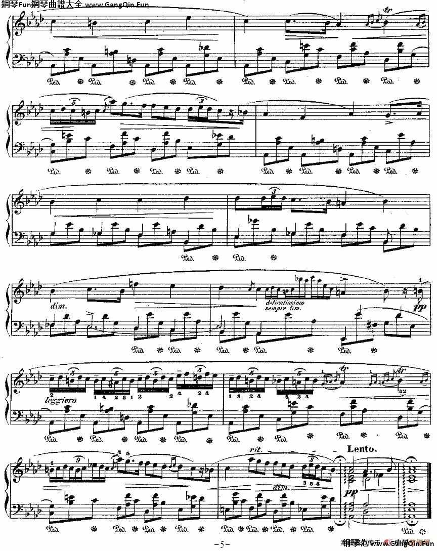 降A大調夜曲Op.32－2（Deux  Nocturnes）_簡譜