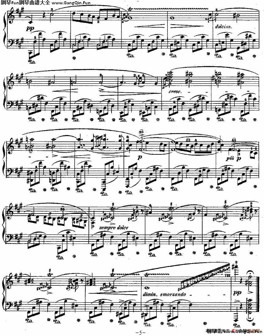 升f小調夜曲Op.48－2（Deux  Nocturnes）_簡譜