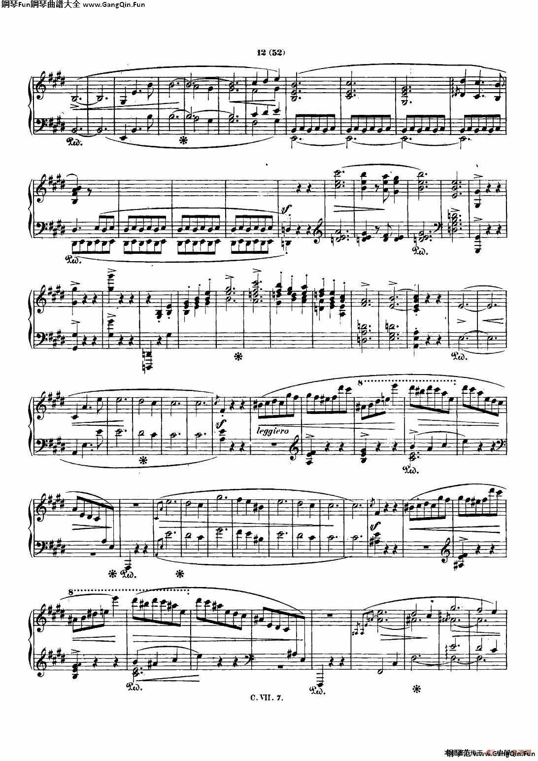 蕭邦 鋼琴諧謔曲 Chopin Scherzo（No.4  E大調，Op.54）_簡譜